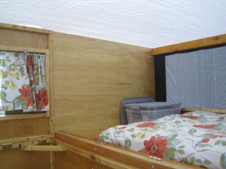 Storage at the foot of the bed